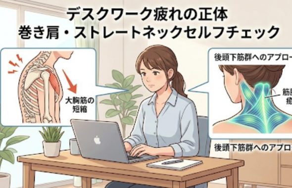 巻き肩　ストレートネック　セルフチェック